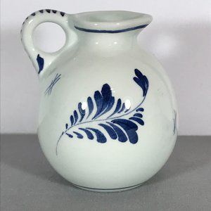 Velsen Sassenheim Delft Style Pottery Hand Painted 3" Mini Pitcher Jug